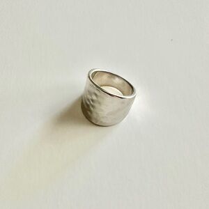 Silver-tone Hammered Ring